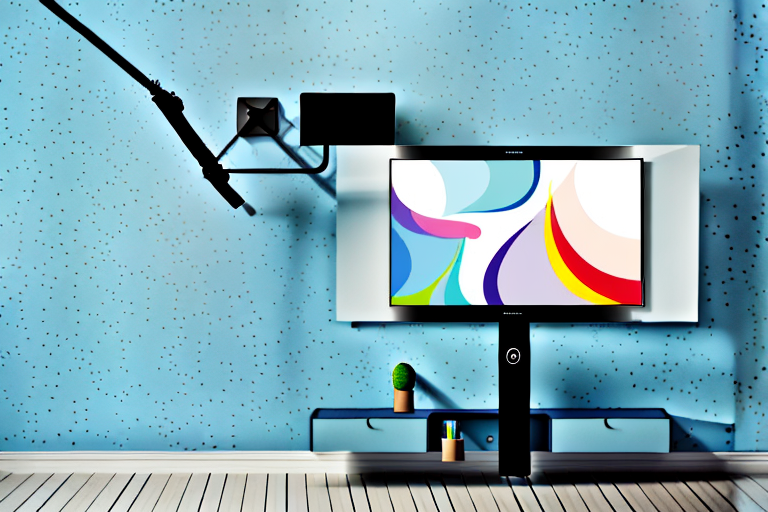 A sanus tv mount being installed on a wall