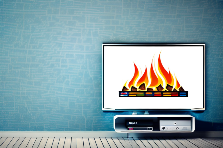 A wall with a fireplace and a television mounted above it