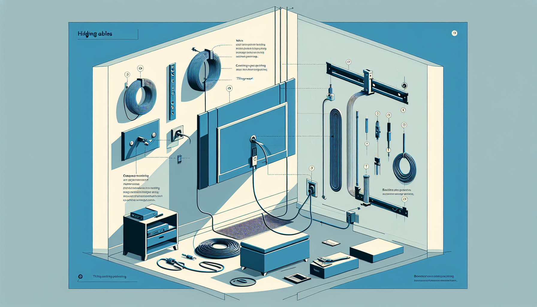 how to hide cables with tilting mount in den